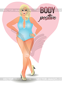 Body positive plus size sexual woman, vector illustrati - vector image