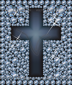 Happy Easter  diamond cross, vector illustration - vector image