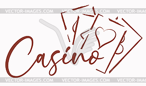 Casino logo  with Poker cards, vector illustration - royalty-free vector image