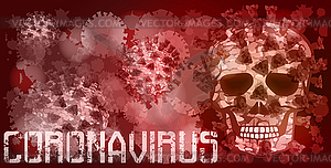 Coronavirus Covid-19 skull banner. vector illustration - vector clipart