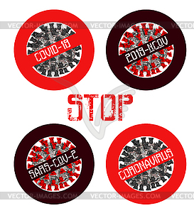 STOP Coronavirus set, isolated, vector illustration - vector clip art