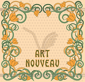 Floral background in art nouveau style, vector illustra - vector image