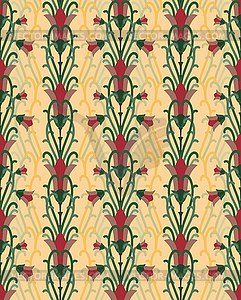 Old floral seamless pattern in art nouveau style, vecto - vector clipart