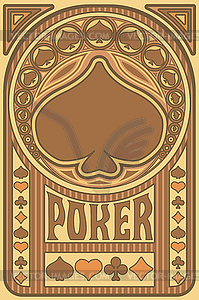Винтажный покер Spade играет в карты в стиле модерн - векторный клипарт EPS