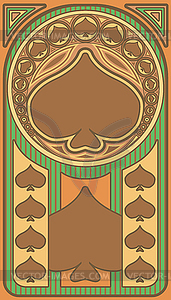 Spade poker playing art nouveau cards, vector illustrat - vector clipart