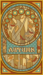 Autumn banner in art nouveau style, vector illustration - vector clipart