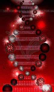 Coronavirus Covid-19 and Deoxyribonucleic acid DNA. - vector clip art