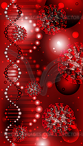 Coronavirus Covid-19 and Deoxyribonucleic acid DNA. abs - vector image