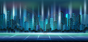 Abstract Futuristic City, urban architecture background - royalty-free vector clipart