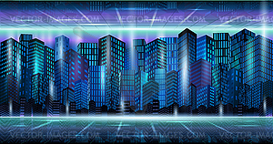 Abstract Futuristic City, urban architecture background - vector clipart