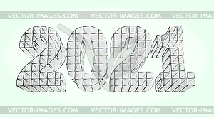 Happy New 2021 Year banner transparent, vector illustra - vector clip art