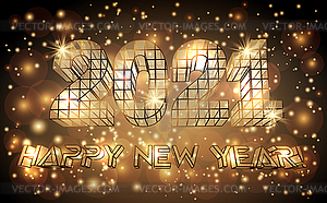 Happy new 2021 year golden wallpaper, vector illustrati - vector clipart