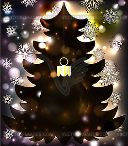 Merry Christmas and Happy new year black card, vector - vector clipart