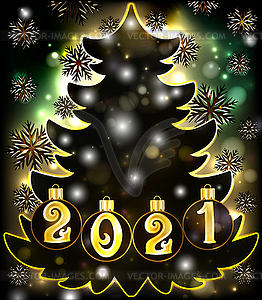 Happy new 2021 golden vip card, vector illustration - vector clipart