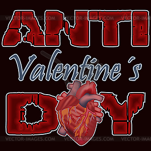 Anti valentines day icon, vector illustration - color vector clipart