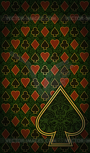 Casino vintage spades poker card, vector illustration - vector image