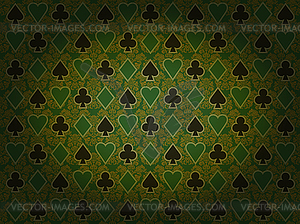 Casino poker wallpaper with floral decor, vector illust - vector clipart