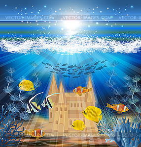 underwater castle wallpaper