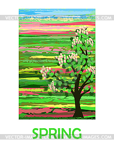 Seasons Spring card, vector illustration - royalty-free vector image