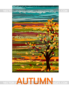 Seasons Autumn card, vector illustration - vector image