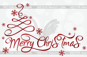 Happy Merry Christmas New Year  banner with xmas tree - vector clip art