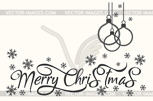 Merry Christmas and New Year banner with xmas balls - vector clipart