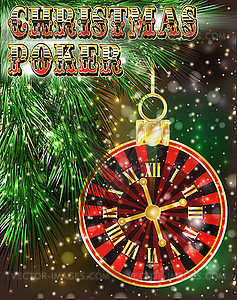 Christmas casino party banner, New year, vector illustr - vector clipart