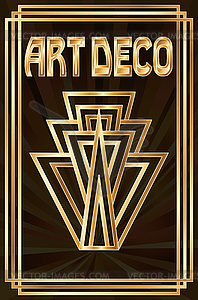 VIP golden wallpaper in style art deco, vector - vector image