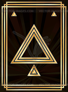 Poker card spades in style art deco, vector illustratio - vector image