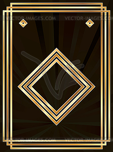 Poker card diamonds in style art deco, vector - vector clipart