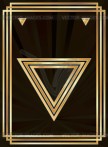 Poker card hearts in style art deco, vector  - vector image