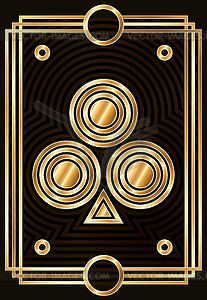 Art deco Poker clubs card, vector illustration - vector clipart