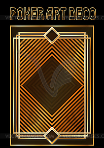 Poker art deco diamonds card, vector illustration - vector clipart