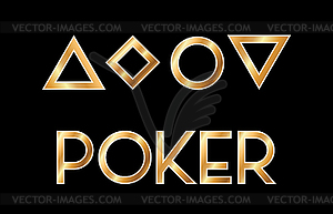 Art deco poker symbols, vector illustration - vector clipart