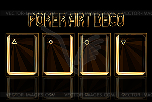 Art deco casino poker cards, vector illustration - vector image