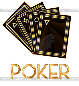 Casino poker cards in style art deco, vector illustrati - vector clip art