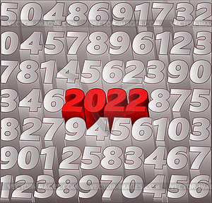 2022 new year background 3d, vector illustration - vector clipart