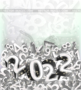 Happy 2022 new year banner 3d, vector illustration - vector clipart