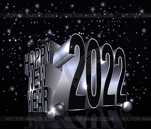 Happy 2022 new year vip card with xmas balls, vector  - vector image