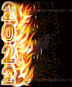 Flame new 2022 year banner, vector illustration - vector clipart