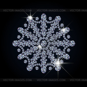 Diamond christmas snowflake wallpaper, vector illustrat - vector image