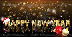 Happy New year golden VIP banner, vector illustration - vector image