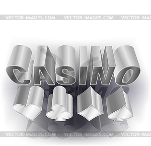 Casino bachground with poker elements 3d, vector illust - vector clipart