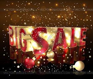 Big sale xmas card, vector illustration - vector clip art