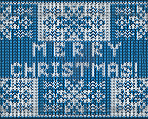 Knitted xmas pattern, New Year card, vector  - vector image