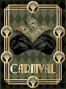 Carnival mask art deco style , vector illustration - vector image