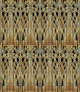 Art deco wallpaper with golden pattern, vector illustra - royalty-free vector image