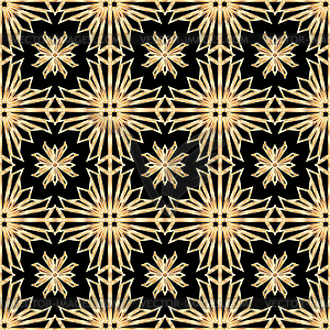 Art deco seamless pattern with golden geometric flowers - stock vector clipart