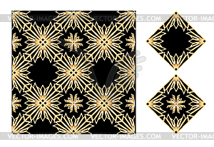 Art deco background with golden geometric pattern - vector clipart