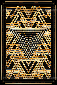 Hearts art deco poker card, vector illustration - vector clip art